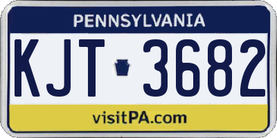 PA license plate KJT3682