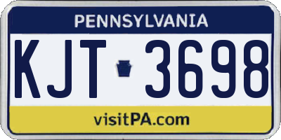 PA license plate KJT3698