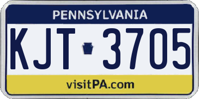 PA license plate KJT3705