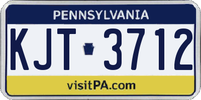 PA license plate KJT3712