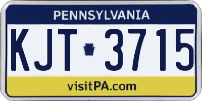 PA license plate KJT3715