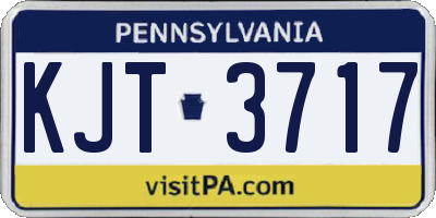 PA license plate KJT3717