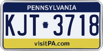 PA license plate KJT3718