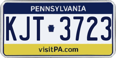 PA license plate KJT3723