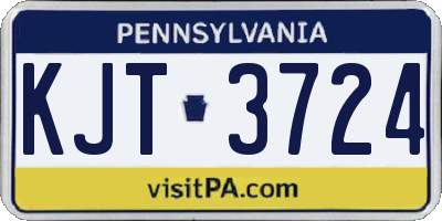 PA license plate KJT3724