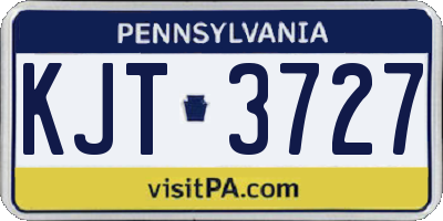 PA license plate KJT3727