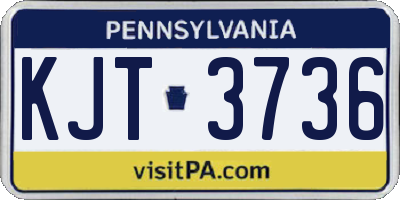 PA license plate KJT3736