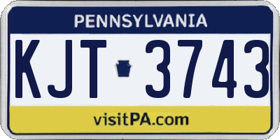PA license plate KJT3743