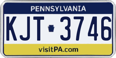 PA license plate KJT3746