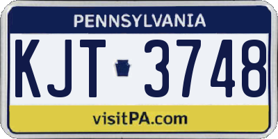 PA license plate KJT3748