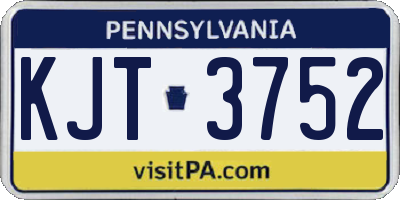 PA license plate KJT3752
