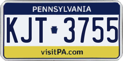 PA license plate KJT3755