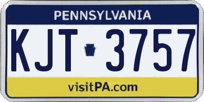 PA license plate KJT3757