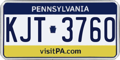 PA license plate KJT3760