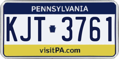 PA license plate KJT3761