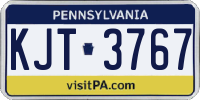 PA license plate KJT3767