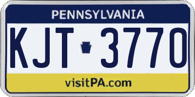 PA license plate KJT3770