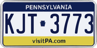 PA license plate KJT3773