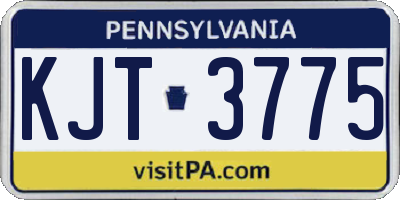 PA license plate KJT3775