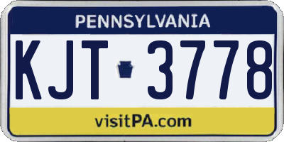 PA license plate KJT3778