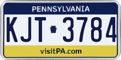 PA license plate KJT3784