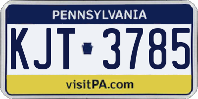 PA license plate KJT3785