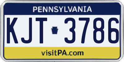 PA license plate KJT3786
