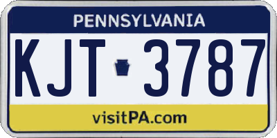 PA license plate KJT3787