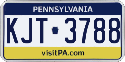 PA license plate KJT3788