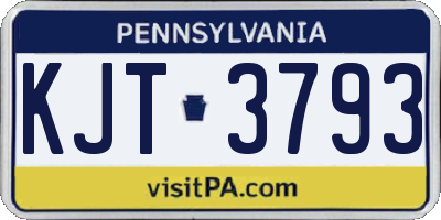 PA license plate KJT3793
