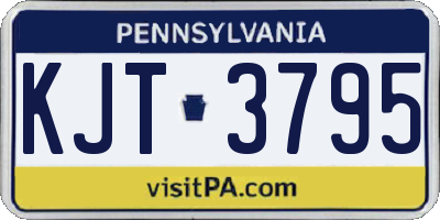 PA license plate KJT3795
