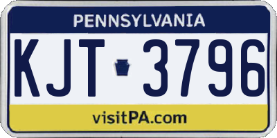 PA license plate KJT3796