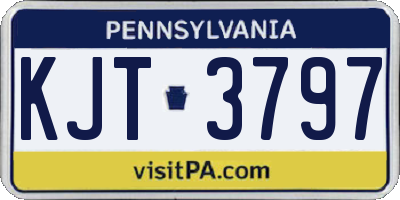 PA license plate KJT3797