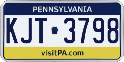 PA license plate KJT3798