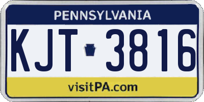PA license plate KJT3816