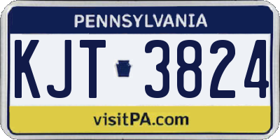 PA license plate KJT3824