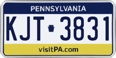 PA license plate KJT3831
