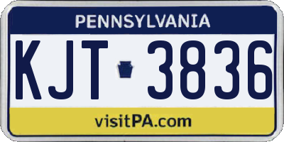 PA license plate KJT3836