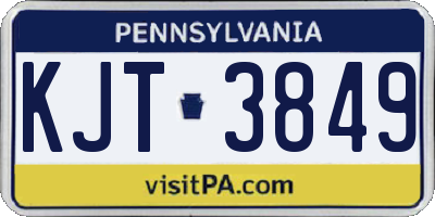 PA license plate KJT3849
