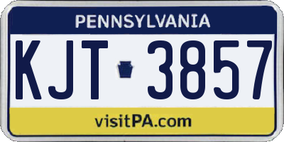 PA license plate KJT3857