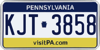 PA license plate KJT3858