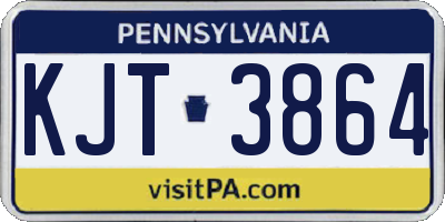 PA license plate KJT3864