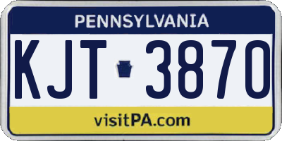 PA license plate KJT3870