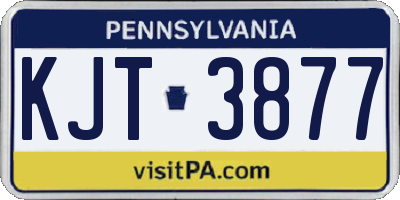 PA license plate KJT3877