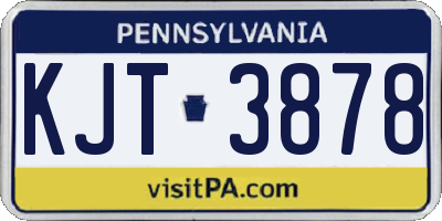 PA license plate KJT3878
