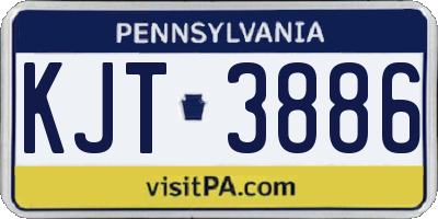 PA license plate KJT3886