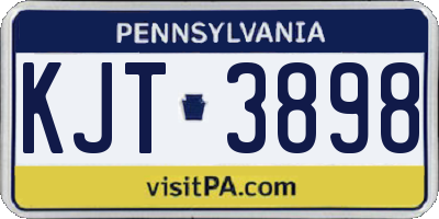PA license plate KJT3898