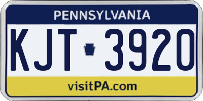 PA license plate KJT3920
