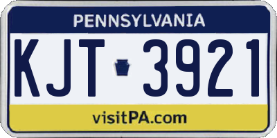 PA license plate KJT3921