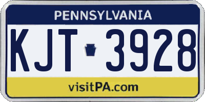 PA license plate KJT3928